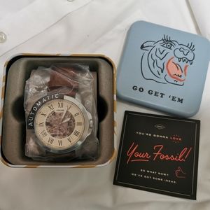 ⚡ FOSSIL Men's grant automatic dark brown watch (NWT)